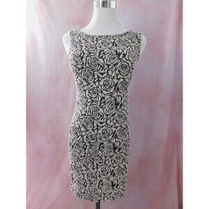 Elegant Black and White Floral Dress
